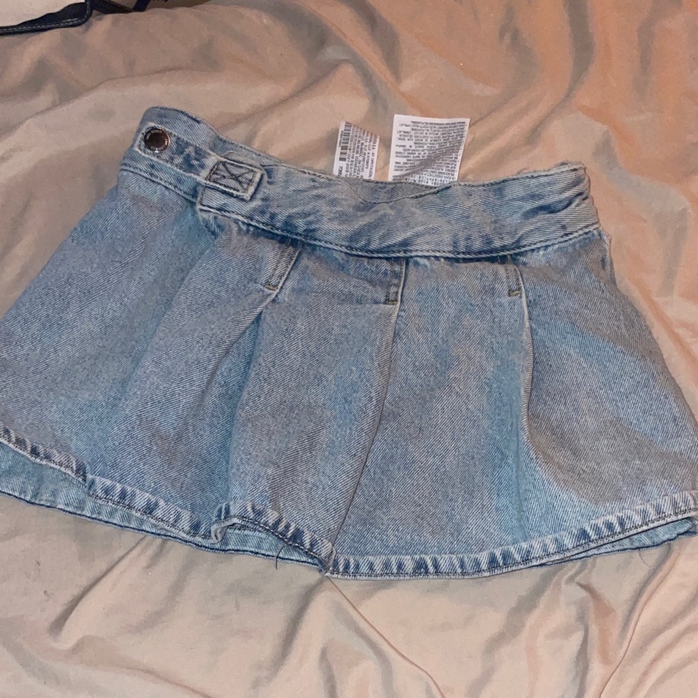 Pull&Bear Light Blue Denim Mini Skirt